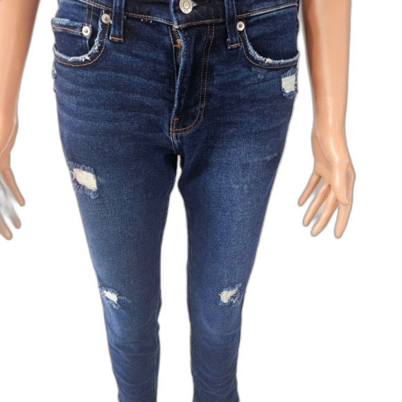 Hollister Skinny Women's Blue Distressed Jeans - Picture 3 of 9